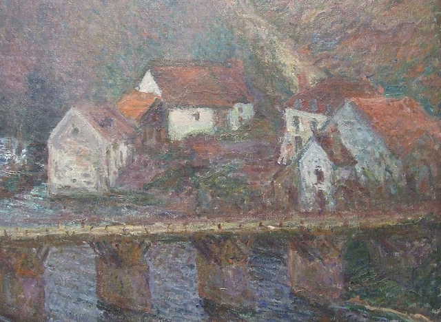Detail of The Grande Creuse at Pont de Vervy by Monet in the Philadelphia Museum of Art, January 2012