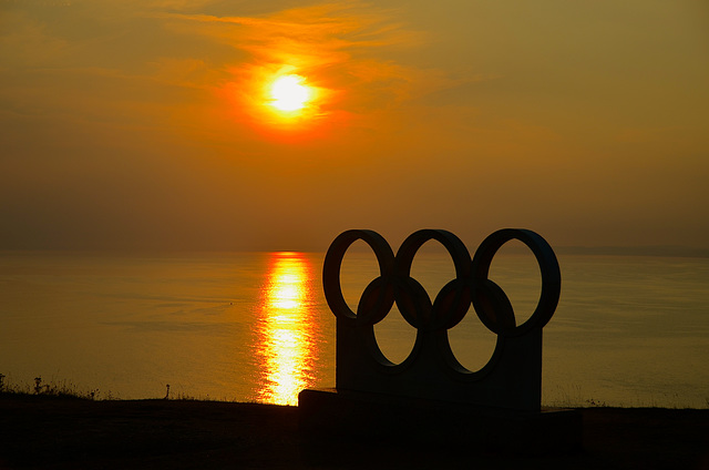 Sunset over Lyme Bay