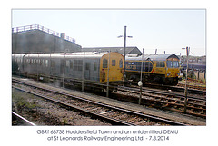 GBRf 66738 & DEMU St Leonards Railway Engineering 7 8 2014