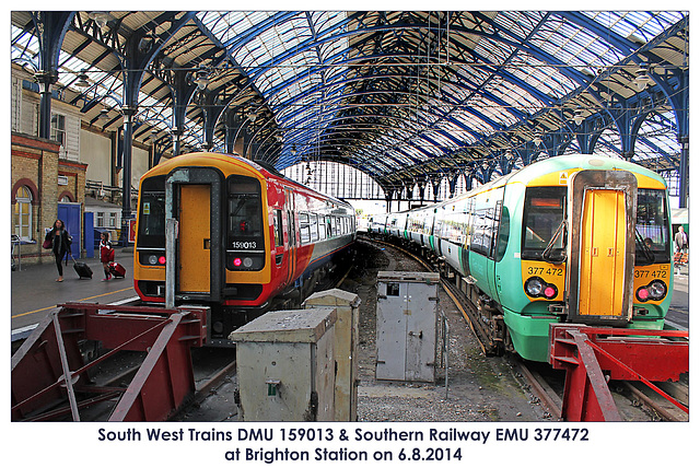 SWT 159013 & Southern 377472 Brighton - 6.8.2014