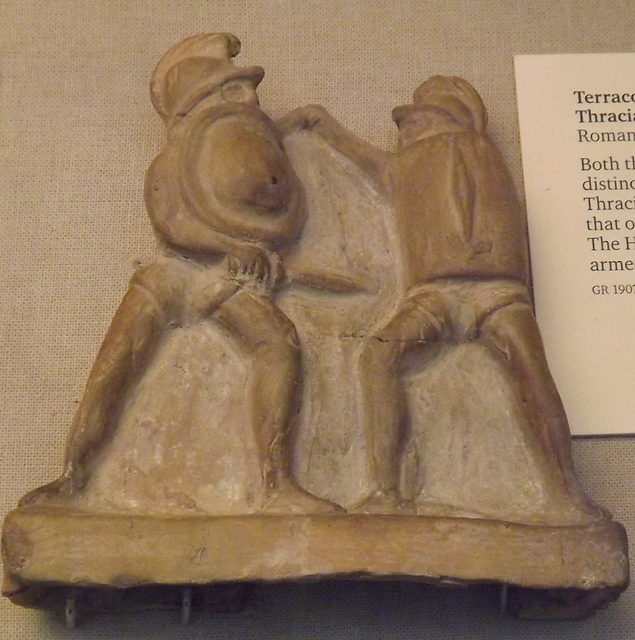 Terracotta Figurine with a Thracian Fighting a Hoplomachus in the British Museum, May 2014