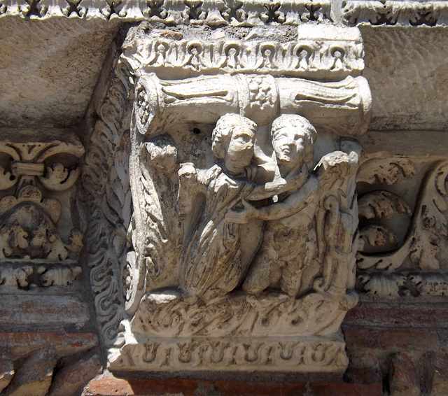 Detail of the Casa dei Crescenzi in the Forum Boarium in Rome, June 2012