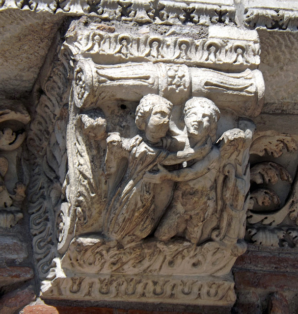 Detail of the Casa dei Crescenzi in the Forum Boarium in Rome, June 2012