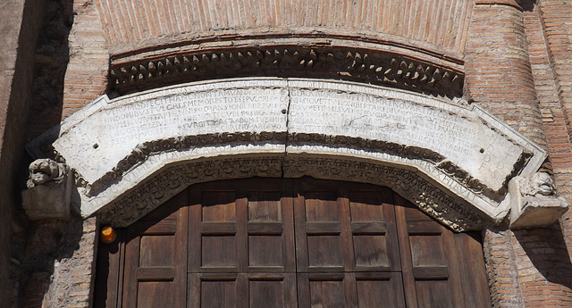 Detail of the Casa dei Crescenzi in the Forum Boarium in Rome, June 2012