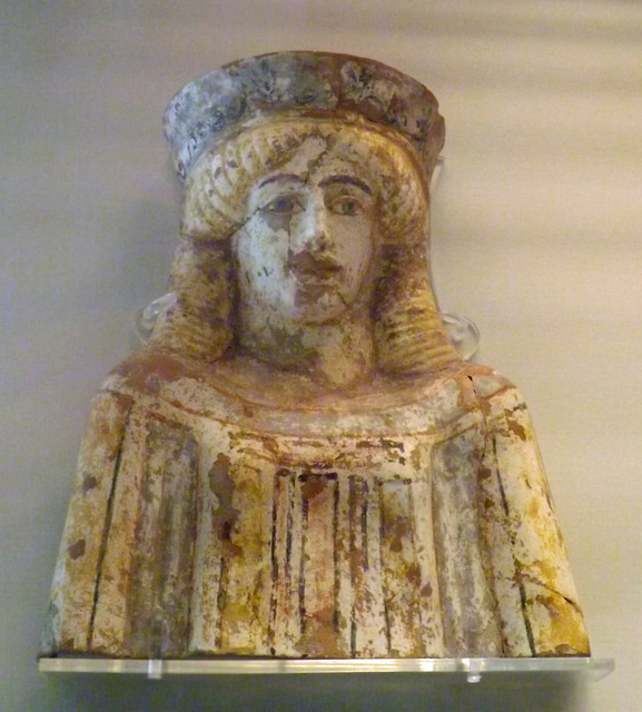 Painted Terracotta Bust from Boeotia in the British Museum, May 2014
