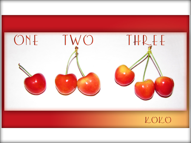 1, 2, 3 cherries