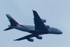 Emirates A380 approaching Heathrow - 2 August 2014