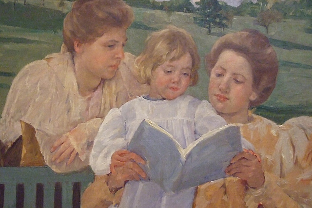 Detail of Family Group Reading by Mary Cassatt in the Philadelphia Museum of Art, August 2009