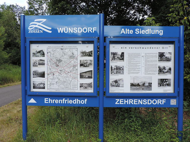 Hinweistafel Wünsdorf / Zehrensdorf