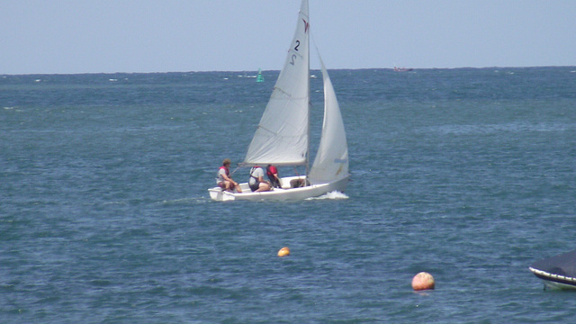 A family enjoying their sailing