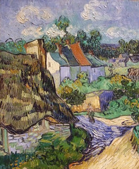 Detail of Houses at Auvers by Van Gogh in the Boston Museum of Fine Arts, July 2011