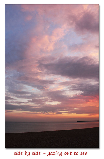 Couple on the beach - Seaford Bay - sunset - Newhaven - 25.7.2017