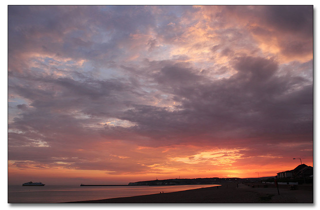 Newhaven Harbour approaches - sunset -  25.7.2014