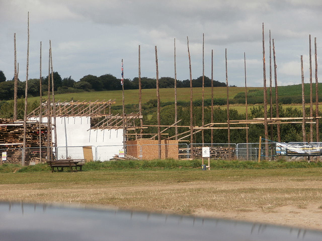 The bonfire being built to be burned in 2015 -