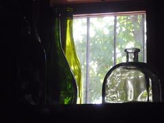 Tres botellas verdes