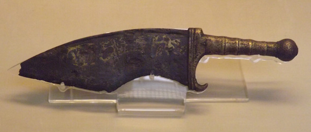 Iron Hunting Knife with a Brass Handle in the British Museum, May 2014