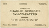 Dance to Charlie George's Syn-co-paters, Jenners, Pa.