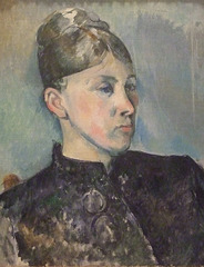Detail of a Portrait of Madame Cezanne by Cezanne in the Philadelphia Museum of Art, January 2012