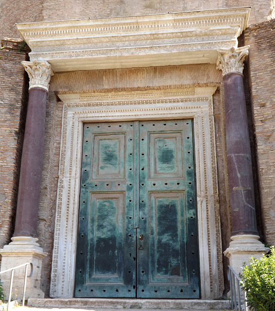 Original Bronze Door from the Temple of Divine Romulus in the Forum Romanum, July 2012