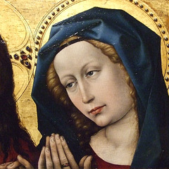 Detail of Christ and the Virgin by Robert Campin in the Philadelphia Museum of Art, January 2012