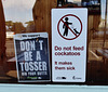 don't be a tosser or feed cockies