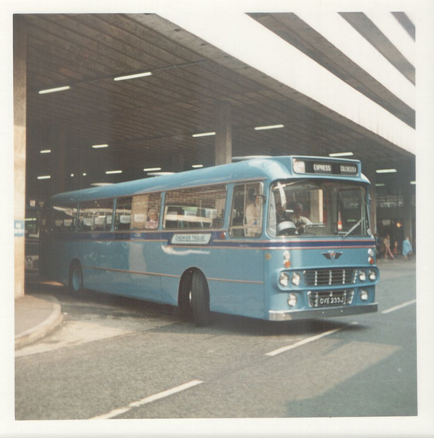 210 Premier Travel Services OVE 233J in Manchester - Aug 1973