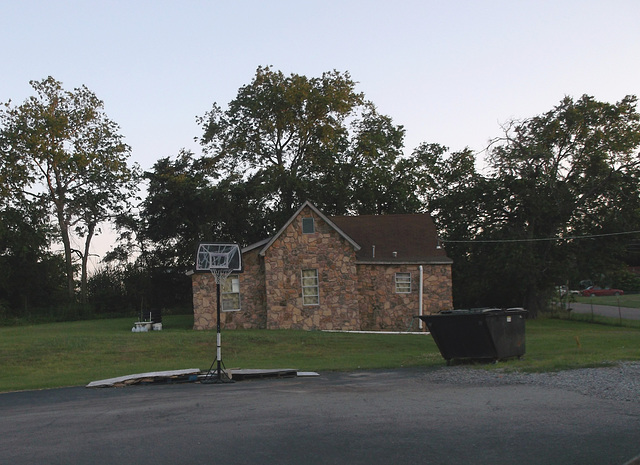 Offbeat basketball area.