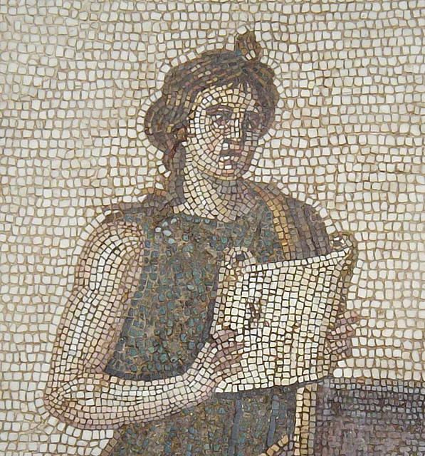 Detail of the Virgil with Calliope and Polymnia Mosaic from Sousse in the Bardo Museum, June 2014