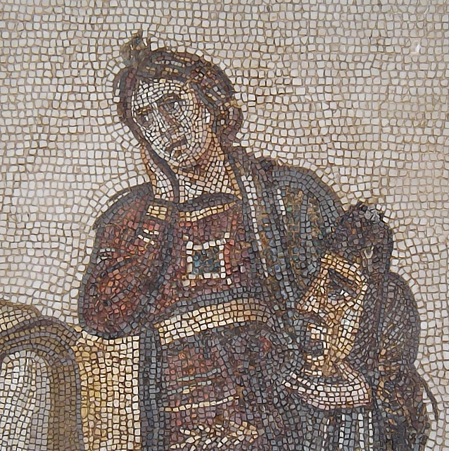 Detail of the Virgil with Calliope and Polymnia Mosaic from Sousse in the Bardo Museum, June 2014