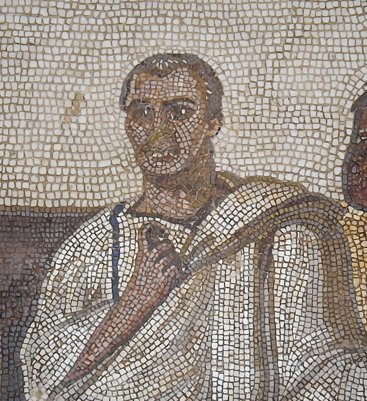 Detail of the Virgil with Calliope and Polymnia Mosaic from Sousse in the Bardo Museum, June 2014