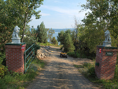 Driveway, construction on the left.