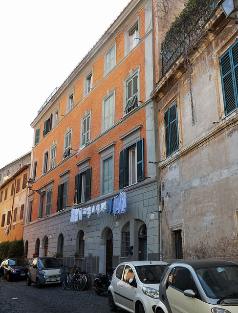 Street in Trastevere with Laundry, June 2012