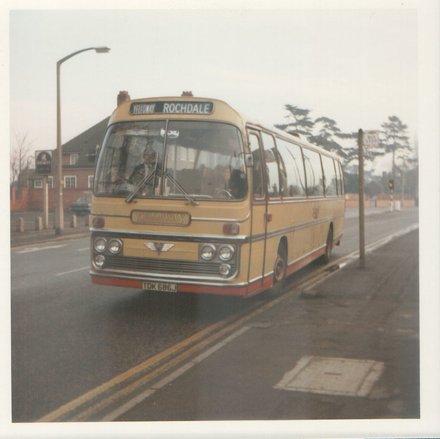 Yelloway TDK 686J at Kidderminster - 7 Feb 1972 Yelloway TDK 686J at Kidderminster - 7 Feb 1972