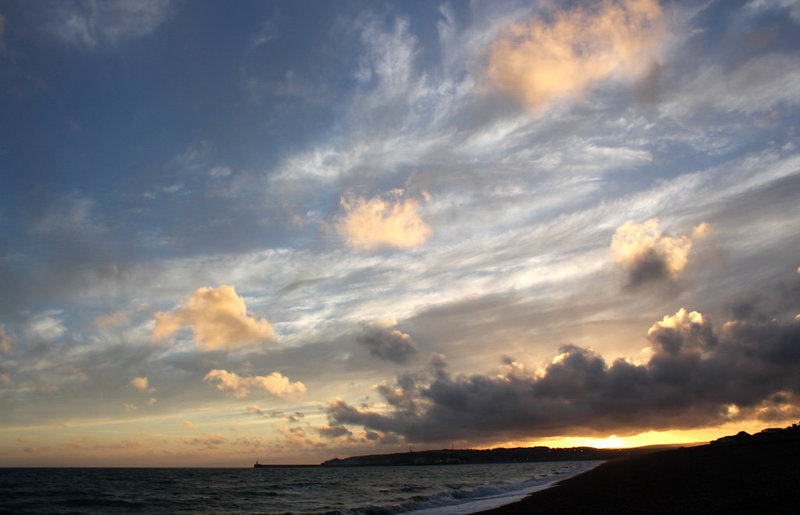 Sunset beyond Newhaven  - Seaford Bay - 27.6.2014 a