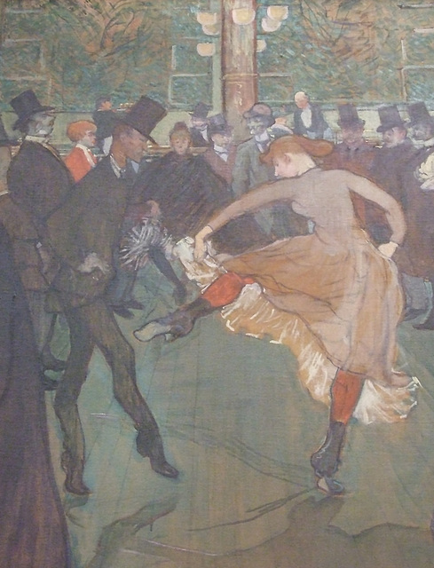 Detail of At the Moulin Rouge- The Dance by Toulouse-Lautrec in the Philadelphia Museum of Art, August 2009