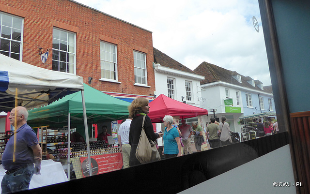 Through the Window - Godalming High Street on Food Market Festival Day