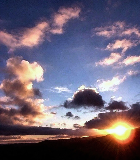 Sunset over Pendle Hill.