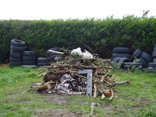 funeral pyre for our piglet Grissy