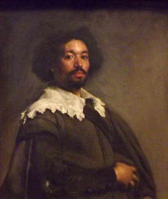 Detail of Juan de Pareja by Velazquez in the Metropolitan Museum of Art, February 2014