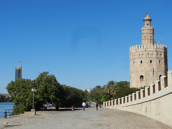 Sevilla : Torre de Oro y Guadalquivir