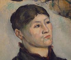 Detail of the Portrait of Madame Cezanne by Cezanne in the Philadelphia Museum of Art,  January 2012