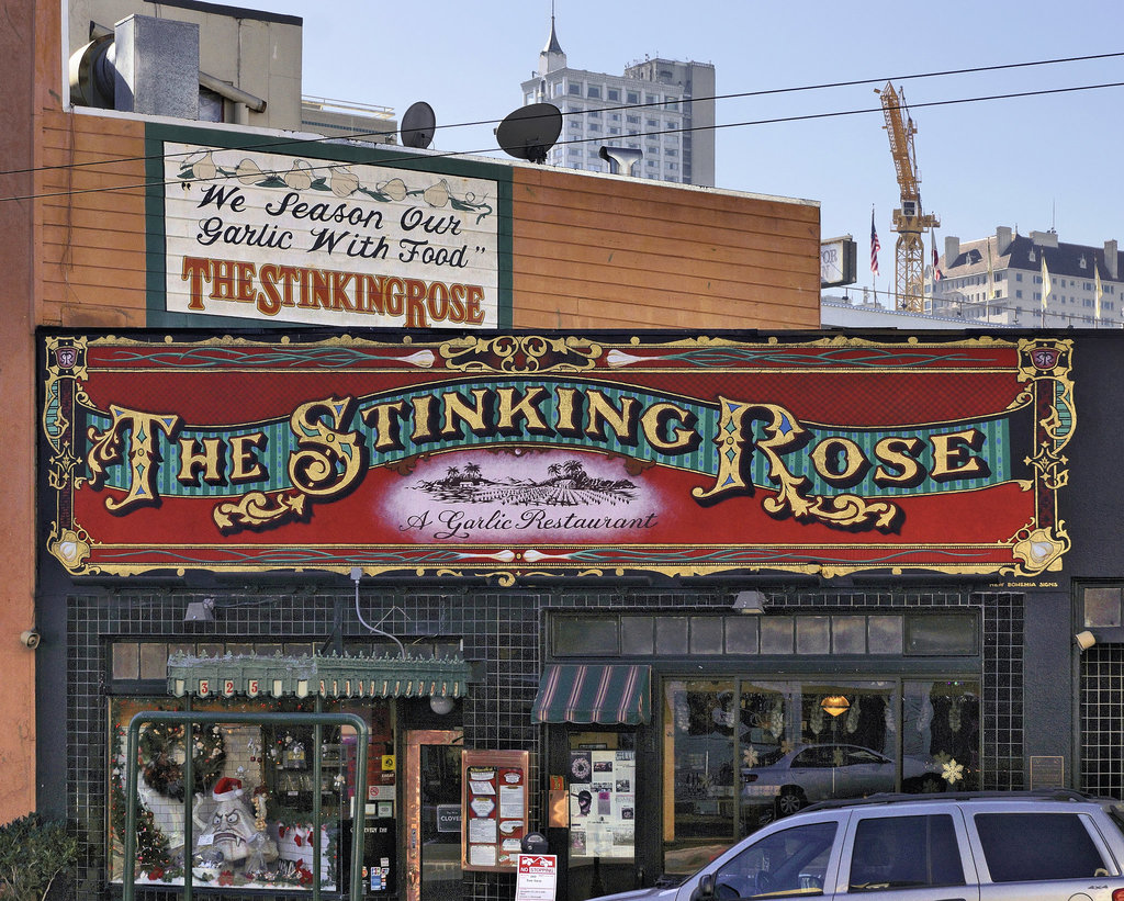 The Stinking Rose – Columbus Avenue between Vallejo and Broadway, San Francisco, California