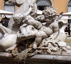 Detail of the Fountain of Neptune in Piazza Navona, June 2012