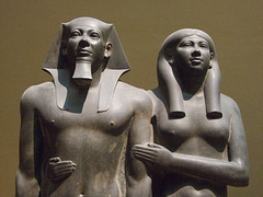 Detail of Mycerinus and Khamerernebty in the Boston Museum of Fine Arts, October 2009