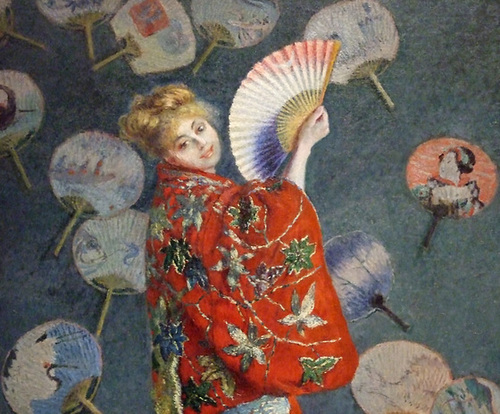 Detail of La Japonaise by Monet in the Boston Museum of Fine Arts, July 2011