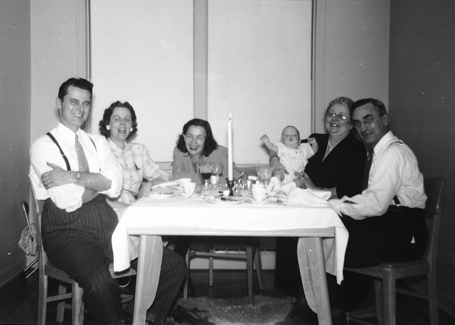 Family revelry, Thanksgiving, 1949. Chicago