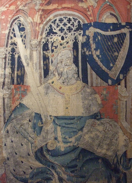 Detail of David from the Nine Heroes Tapestry in the Cloisters, October 2010