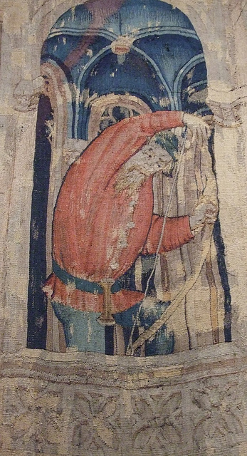 Detail of an Attendant of Joshua and David from the Nine Heroes Tapestry in the Cloisters, April 2012