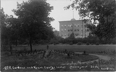 3974. C.P.R. Gardens and Royal George Hotel, Moose Jaw, Sask.