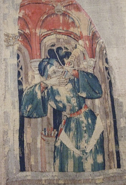 Detail of an Attendant of Joshua and David from the Nine Heroes Tapestry in the Cloisters, April 2012